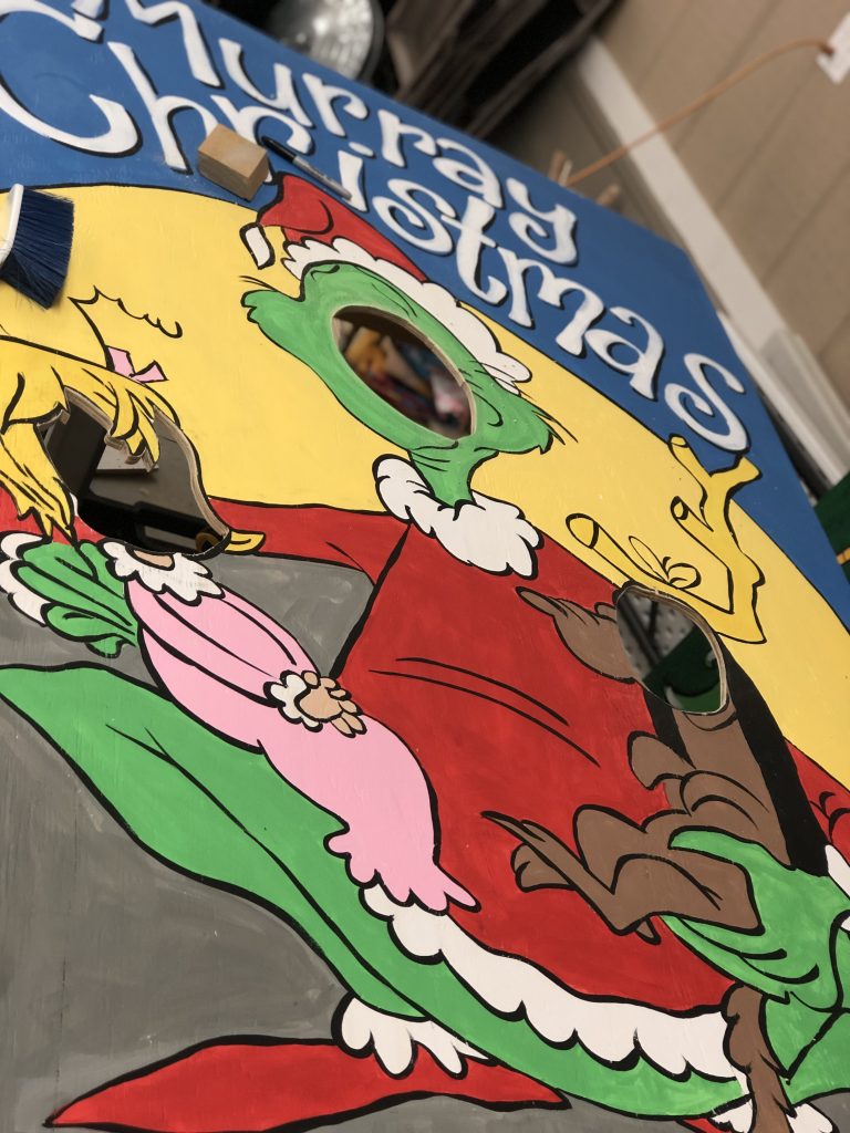 Painting Murray State Basketball Grinch Christmas Painted Photo Props by Southern ADOORnments