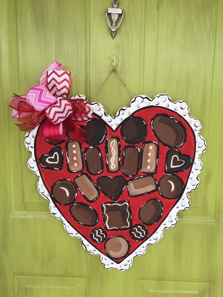 Love Door Hanger Heart Door Hanger Valentine's Day Door Hanger Rose Door Hanger