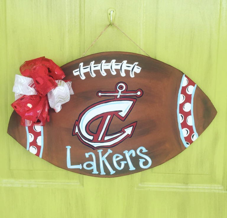 Custom Football Fall Sports Painted Door Hanger by Southern ADOORnments