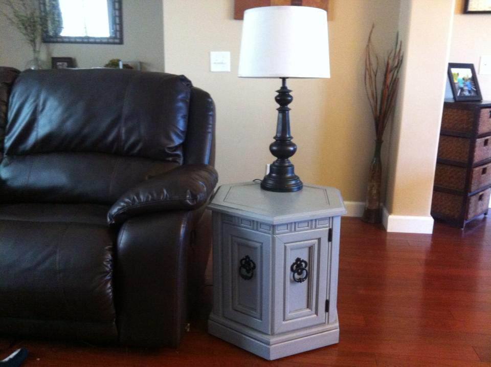 Before After Repainted End Tables Furniture Makeover