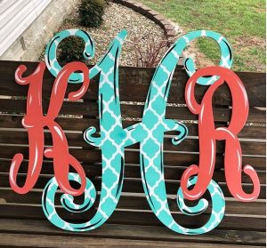 Monogram - Wooden Door Hanger - Southern Adoorn-ments - Tamara Bennett