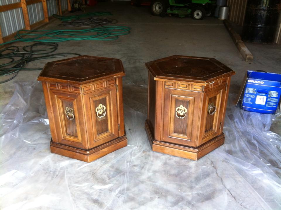 Repainted end tables furniture makeover