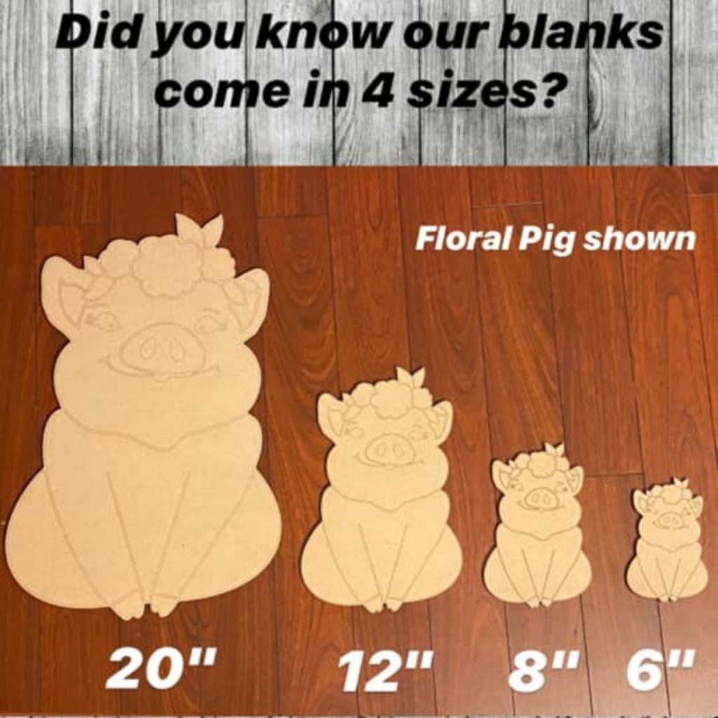 Floral Pig Blank Sizes