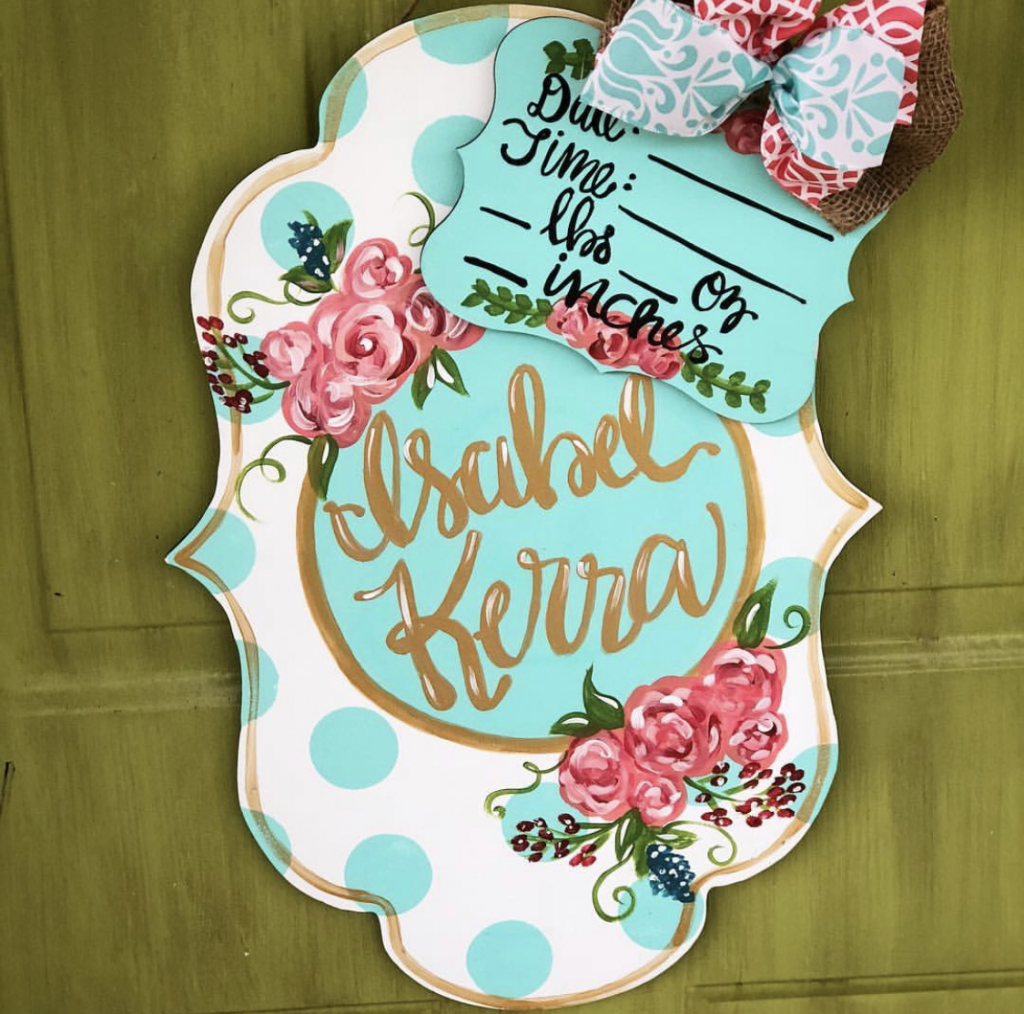 https://www.southernadoornmentsdecor.com/wp-content/uploads/2020/06/Turquoise-and-Gold-Aqua-and-Pink-Flowers-Personalized-Baby-Nursery-Painted-Sign-Name-Date-by-Southern-ADOORnments-1024x1014.png