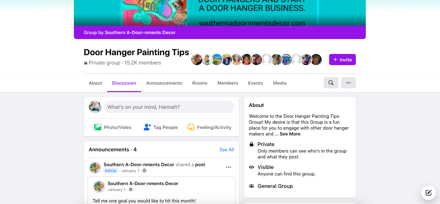 Southern A-Door-nments Facebook Group - Door Hanger Painting Tips Screenshot