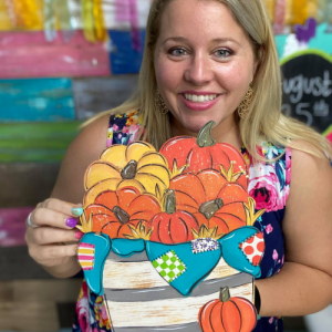 Basket of Pumpkins with Tamara