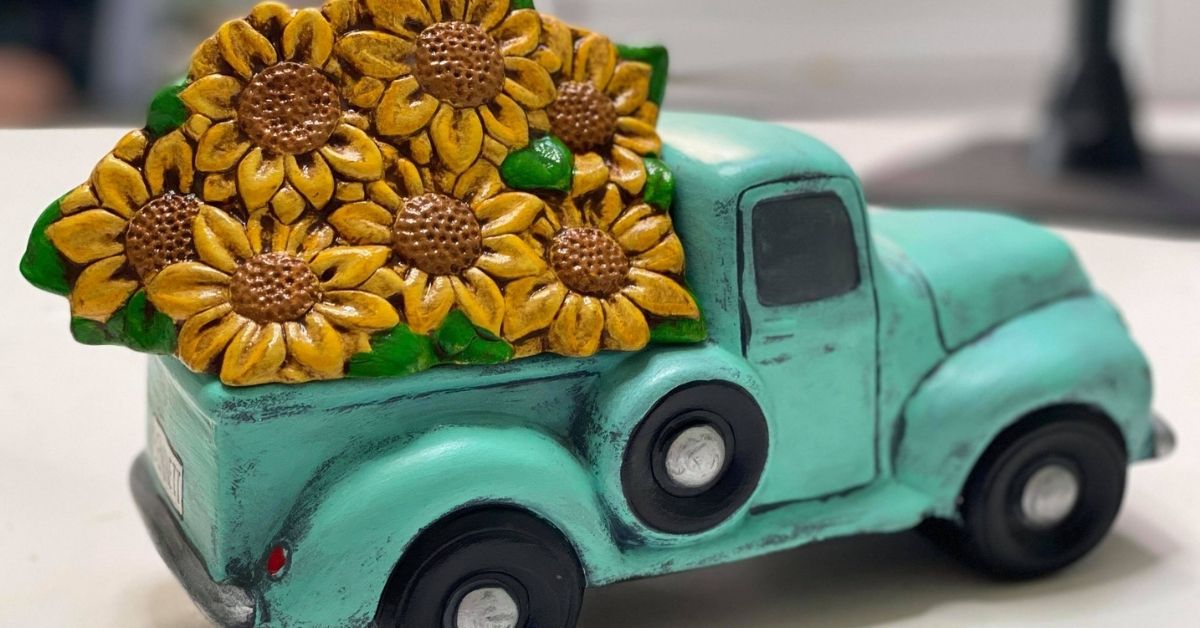 Sunflower Ceramic truck Bed