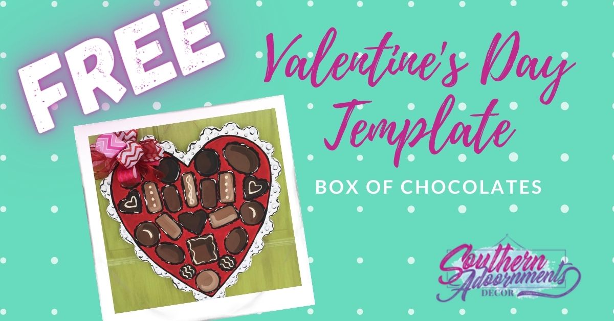 free valentine's day template cover photo with a box of chocolates door hanger