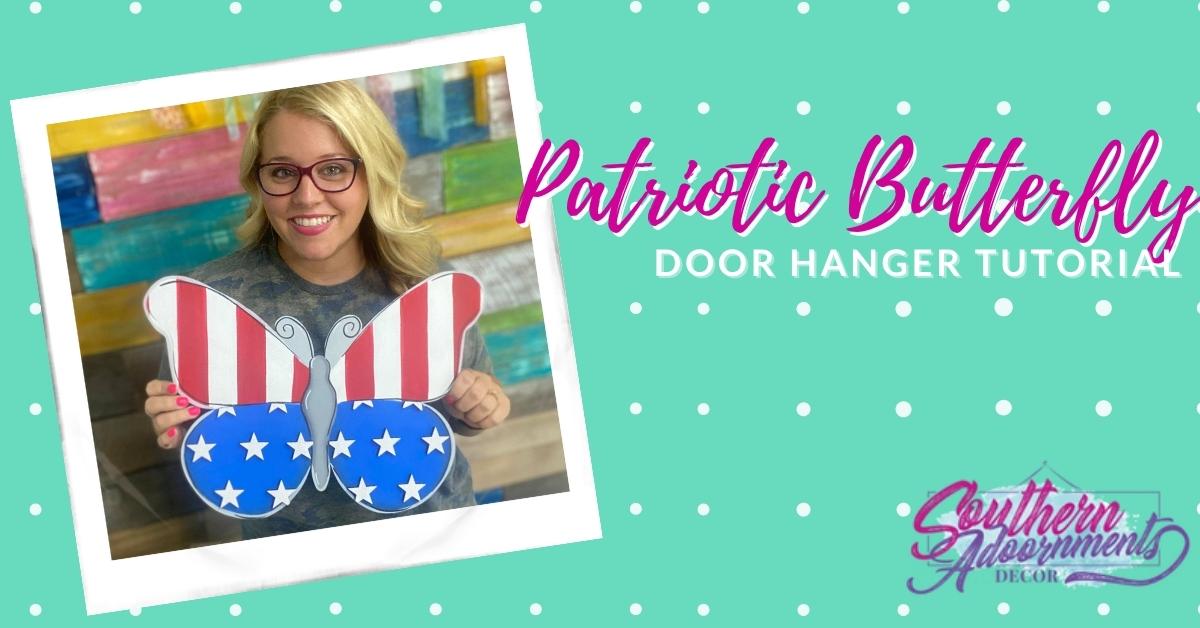 Patriotic Butterfly Door Hanger with 3D Elements