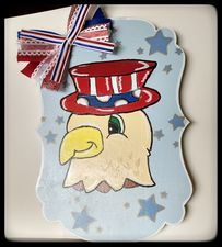 door hanger with bow and patriotic Eagle