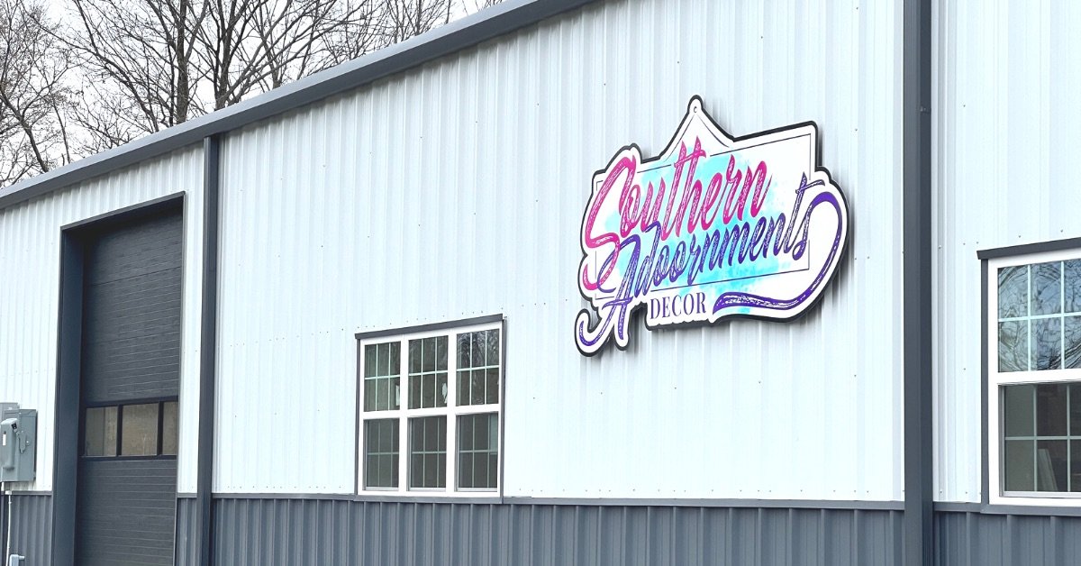 The Southern A-Door-nments logo on the side of the Shop
