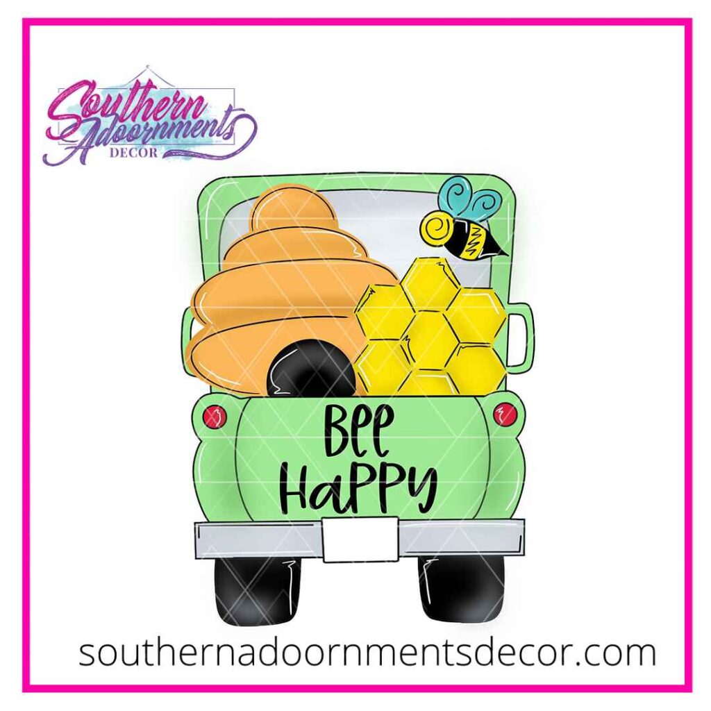 Bee Happy Truck Template Preview
