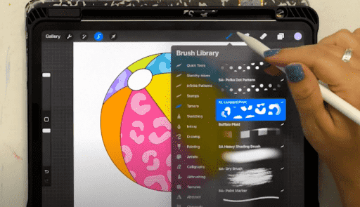 hello summer beach ball with cheetah print being added to colored sections