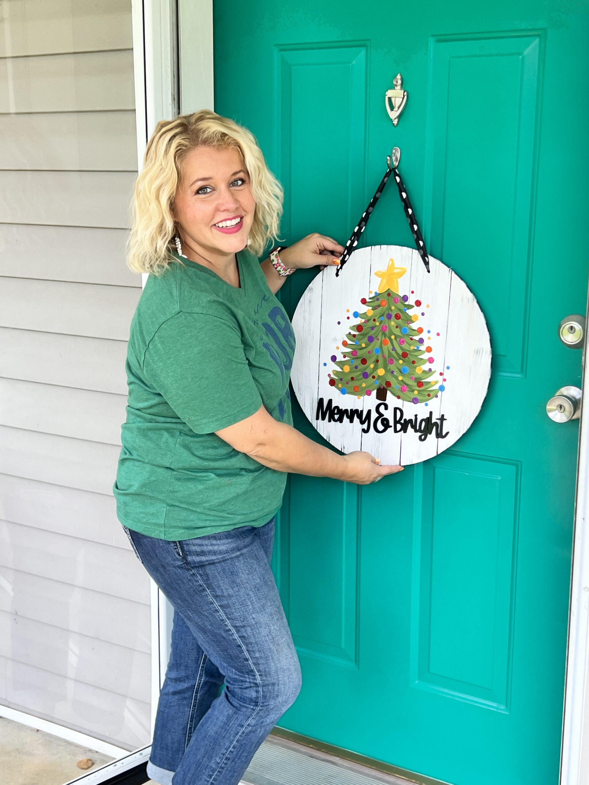 hanging christmas porch decor