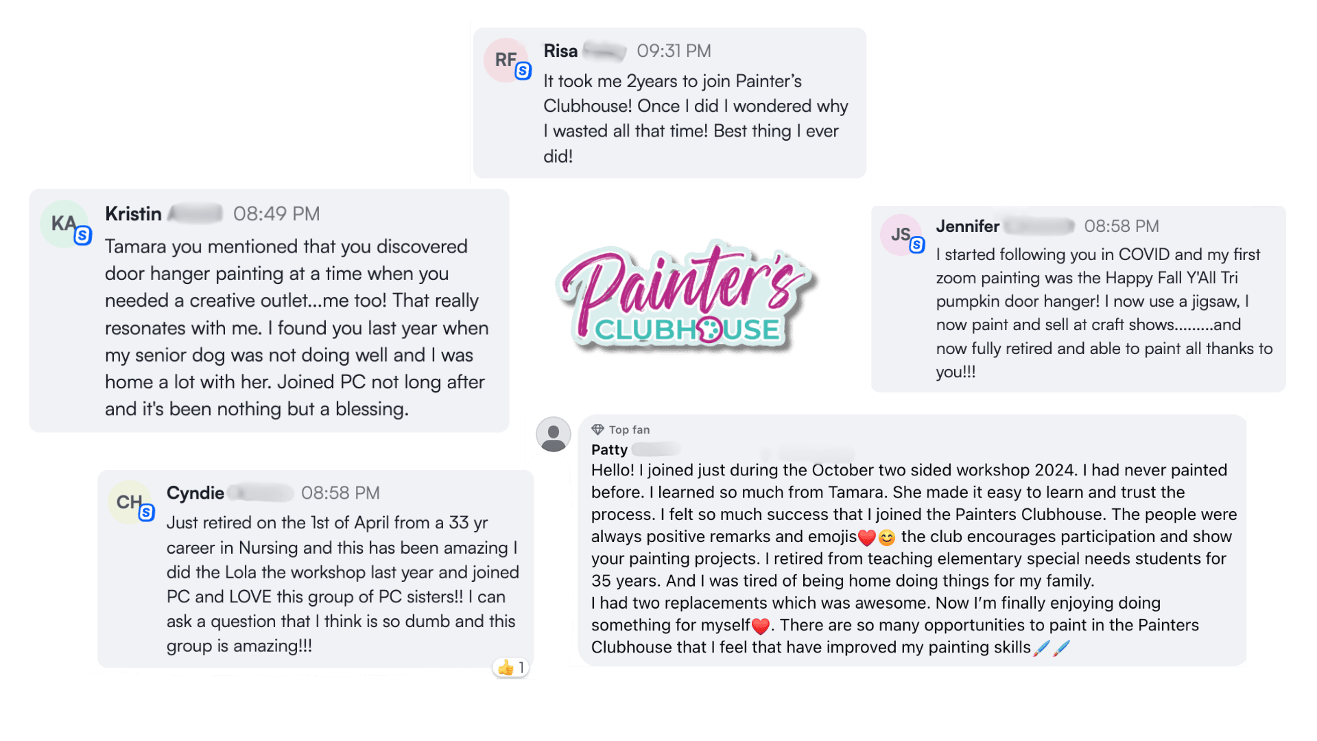 Painter's Clubhouse Testimonials