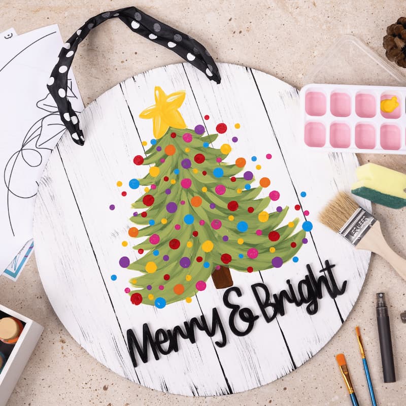 Merry-Bright- Merry & Bright door hanger